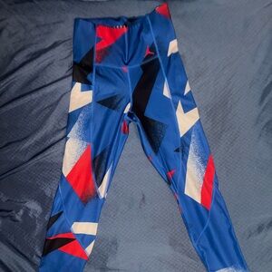 Jordan Blue and Red Geometric Leggings XS Retro